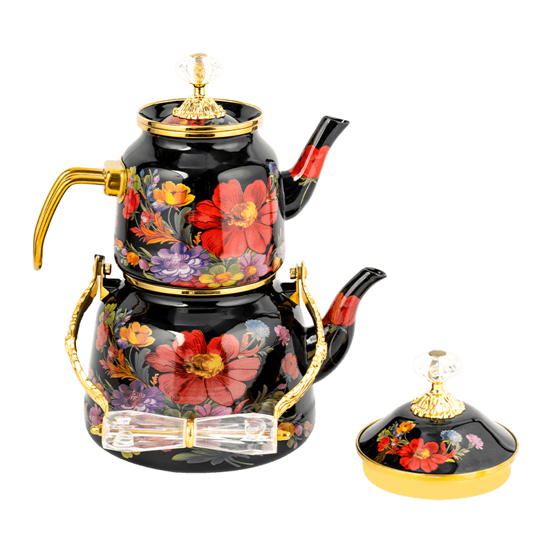 TK618 Turkish Floral Emali Teapot Set