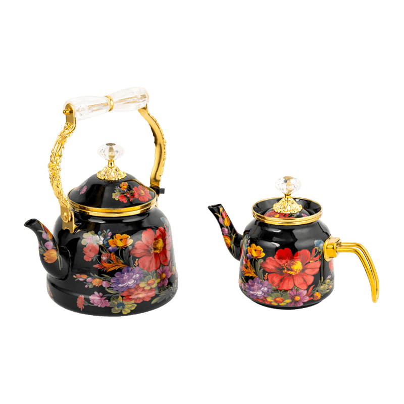 TK618 Turkish Floral Emali Teapot Set