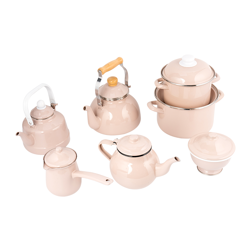 Prosty zestaw Pastel Emalia Teapot