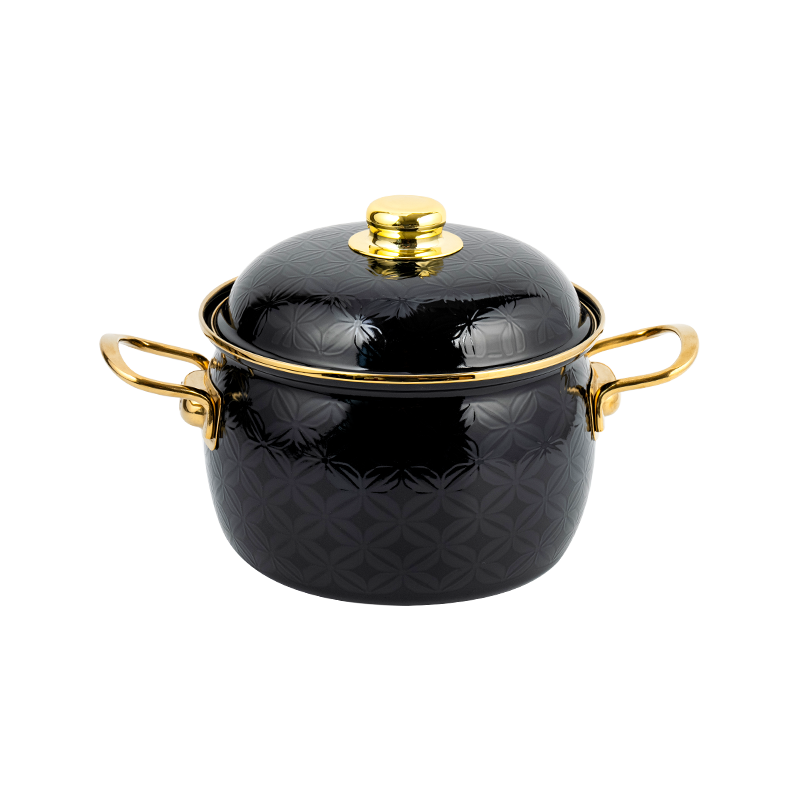 810D Enamel Flat-dtedom Stockpot