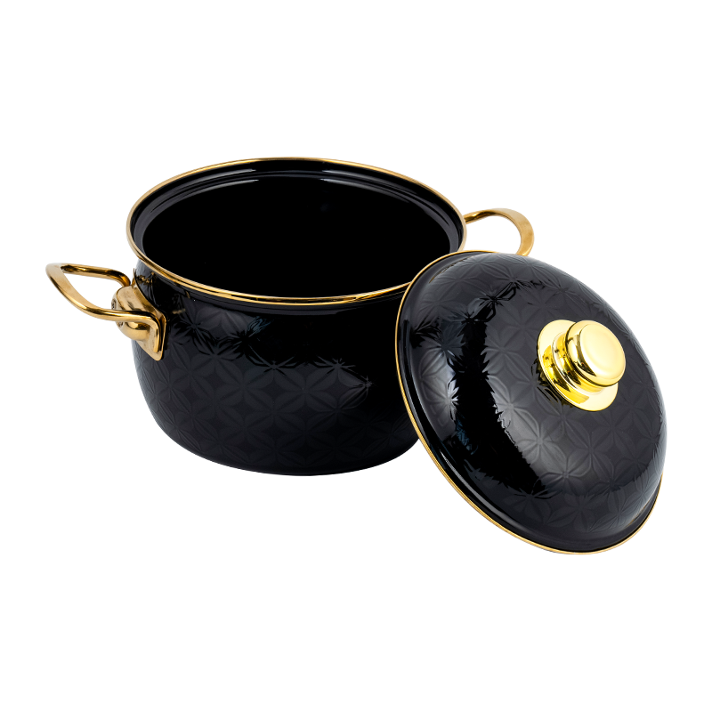 810D Enamel Flat-dtedom Stockpot