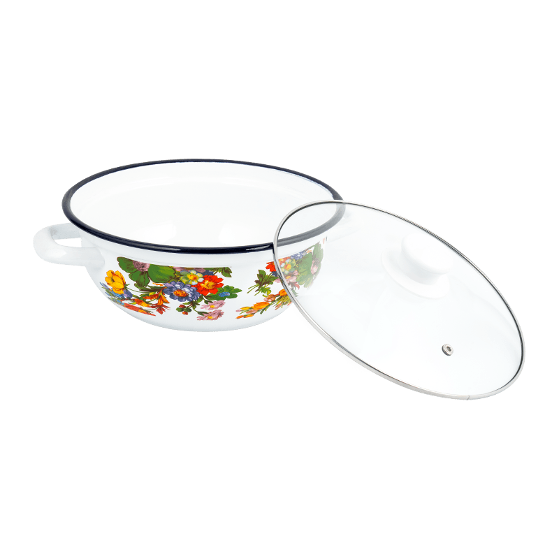 406D szkliwa stali nierdzewne okrągłe obręcze owoce morza Stockpot