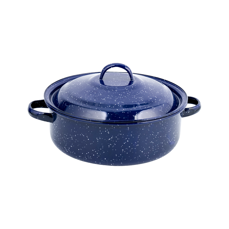768D Enamel Flered Rim Prosty niski stockpot