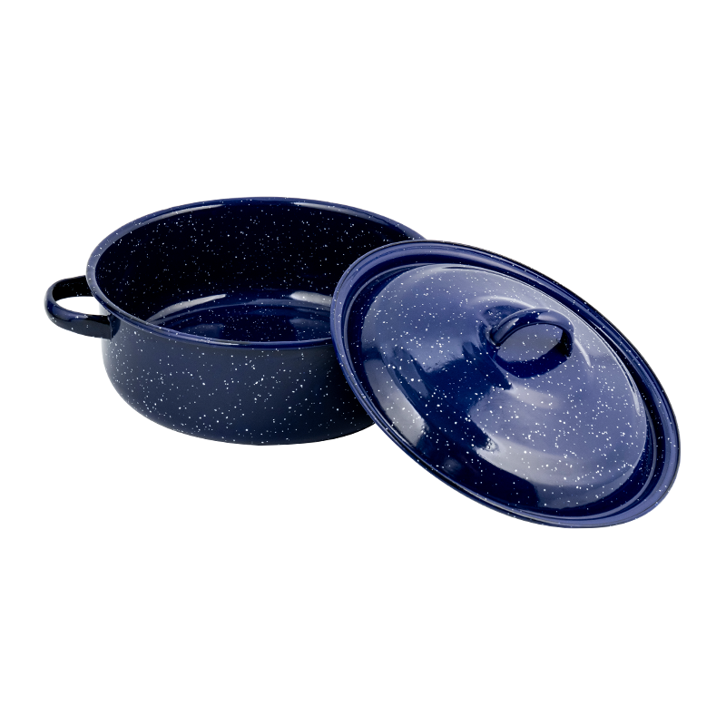 768D Enamel Flered Rim Prosty niski stockpot