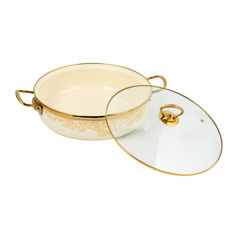 406D szkliwa stali nierdzewne okrągłe obręcze owoce morza Stockpot