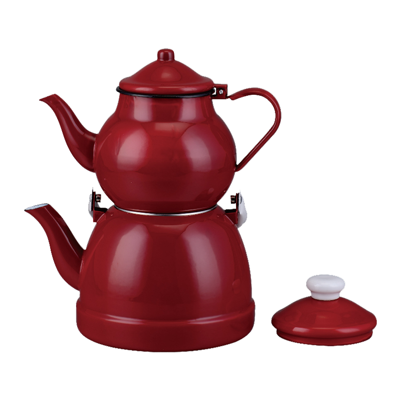 TK602 Turkish Red Emali Teapot Set